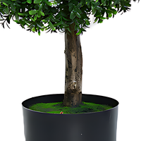 Grosir pohon topiary buatan pohon bunga putih buatan pohon boxwood bola pohon buatan untuk dekorasi luar ruangan dalam ruangan
