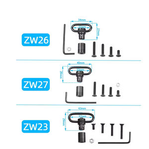 Correa táctica de seguridad de metal negro de liberación rápida de 1 pulgada/1.25 pulgadas/1.5 pulgadas con hebilla QD moleteada y tornillos de base - Product Image 2