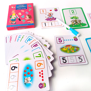 Carte di istruzione giochi di apprendimento numero lettera calcolare le schede Flash <span class=keywords><strong>con</strong></span> penne cancellabili lavabili giochi da tavolo riciclabili confezione - Product Image 4
