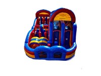 Pista de Obstáculos Inflable Retro Colorida, Equipo de Juego para Niños de PVC Resistente para Alquiler al Aire Libre, Modelo Divertido para Brincar