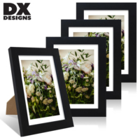 Cadre photo en bois classique DX Designs A4 4x6 5x7 8x10 pouces avec passe-partout blanc, pour affichage mural ou sur table, décoration artistique pour la maison ou le bureau