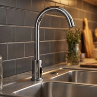 Keran Kamar Mandi Keramik Elektrik Stainless Steel Modern Satu Lubang Langsung dari Pabrik, Mixer Wastafel Otomatis untuk Penggunaan di Kamar Tidur