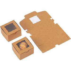 Pencere ile ücretsiz örnek biyobozunur ambalaj kağıt Kraft suşi kutusu