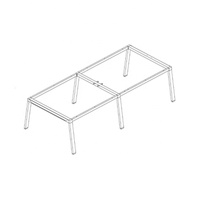 Meja logam meja kerja kantor Modern, kaki besi