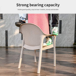 Silla de jardín de ratán apilable para exteriores moderna al por mayor, resistente a los rayos UV, resina plástica portátil para uso en boda Wimbledon - Product Image 3