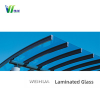 Verre trempé stratifié transparent sur mesure pour auvent anti-impact, protection contre la pluie, pour entrée de bâtiment commercial
