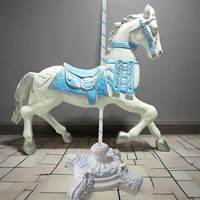 Statue de cheval de carrousel grandeur nature en fibre de verre, accessoires de cheval de carrousel en résine pour la décoration d'événements et de fêtes
