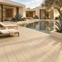 Planches de terrasse en WPC résistantes aux intempéries avec stabilité toutes saisons pour camping, chalet, terrasse, station de montagne et camping-carrière