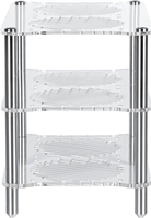 Support audio en acier personnalisable à 3 niveaux avec étagères ventilées pour le rangement d'amplificateurs Hi-Fi et de platines
