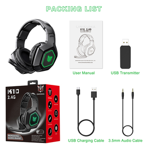 Audífonos para Juegos <span class=keywords><strong>ONIKUMA</strong></span> <span class=keywords><strong>K10</strong></span> con Cable e Inalámbricos de 2.4G, Luz Verde, Auriculares Gamer para PS4 PRO - Product Image 6