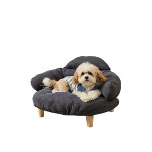 Lit rond pour animaux de compagnie en velours côtelé rose, canapé surélevé, coussin portable pour chat et chien - Product Image 5