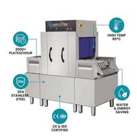 Lave-vaisselle à convoyeur commercial pour restaurant, hôtel, cantine, machine à laver la vaisselle automatique, haute capacité, séchage à l'air chaud