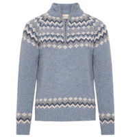 Pull en maille jacquard à demi-zip décontracté pour homme à manches longues