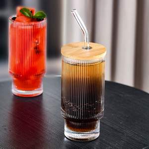 Verres à cocktail Origami à base épaisse, transparents, côtelés, ondulés, pour café et cocktails, 6oz, 11oz, 350ml, 200ml, vente en gros - Product Image 4