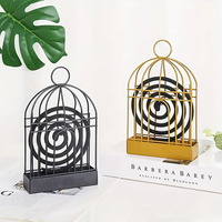 Brûleur d'encens créatif et écologique en forme de cage à oiseaux, en fer, anti-moustiques, suspendu, pour bois de santal et cendres, répulsif anti-parasites