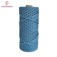 Cotton Polyester Blended Yarn 3mm Single Strand Macrame Roll Cord Twist Cotton Rope