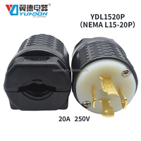 Prise mâle YUADON YDL1520P NEMA L15-20 20A AC 250V 3 pôles/4 fils avec mise à la terre et verrouillage par torsion (noir/gris) pour usage résidentiel