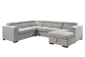 Canapé-lit d'angle moderne <span class=keywords><strong>avec</strong></span> rangement, convertible et extensible, idéal pour salon et appartement - Product Image 1
