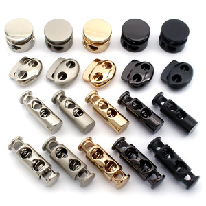 Hebilla de ajuste de doble cabezal de aleación de zinc sin níquel con técnica de chapado, tipo nariz de cerdo, para cuerda elástica, venta al por mayor - Product Image 1