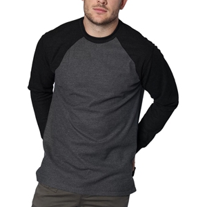 T-shirt <span class=keywords><strong>termica</strong></span> da uomo in maglia <span class=keywords><strong>nera</strong></span> con cialde da uomo a manica lunga da uomo in cotone morbido in tinta unita e in bianco T-shirt Raglan - Product Image 1