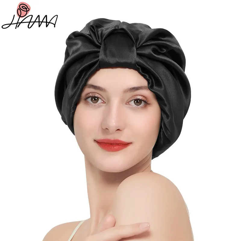 2020 Newly Fashion and Popular Comfortable Night Elastic Head Wraps Sleep Hat Hair Stretch Band Satin Silk Bonnet Head Hat