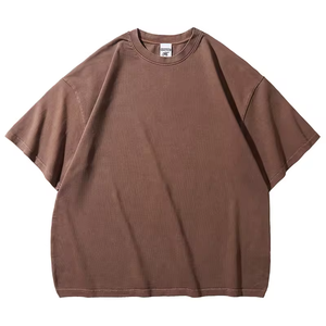 100% Cotton Men's <strong>Tshirts</strong> Boxy Washed and Digital Printing Embroidery Oversized Jersey Solid Pattern 250 g - Product Image 3