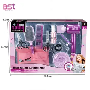 Pretend Play Fashion Girls Simulated Hairdressing Drier Toy Set Battery Operated Hair Salon Equipment Beauty Toys