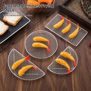 Grille de barbecue multifonctionnelle semi-circulaire en acier inoxydable 304 pour tempura, séchage d'aliments frits et séparation de l'huile, support de cuisson japonais - Product Image 4