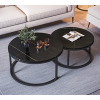 Table basse moderne en bois Tables basses extensibles convertibles en marbre Meubles de salon texturés