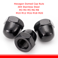 DIN1587 permukaan M3M4M5M6M8M10M12-M20 baja tahan karat Aloi Zinc-Aloi nikel hitam tutup Acorn penutup dekoratif mur kubah setengah lingkaran