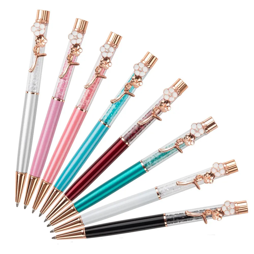 INS-soporte creativo para bolígrafos de flores, varios colores, cristal, para regalo de boda, publicidad