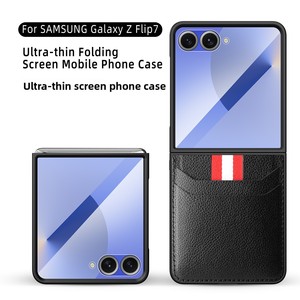เคสขายดีที่สุดของ Huanmin สำหรับ Samsung ZFlip ลด 30% สำหรับโทรศัพท์แบบพับได้ พร้อมสายสะพายแบบถัก ช่องใส่บัตร และผิวสัมผัสหนังลายลิ้นจี่ - Product Image 1