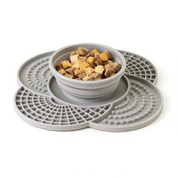Bol à alimentation lente pliable en silicone NIBAO pour animaux de compagnie, bol anti-étouffement et anti-renversement et tapis d'alimentation lente pour chiens et chats