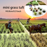 Mini-tufts d'herbe 8mm, 104 pièces, échelles HO et N, pour modélisme architectural, table de sable, matériel de bricolage pour paysages miniatures