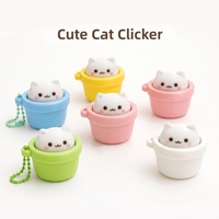 Porte-clés anti-stress à bouton-poussoir, jouet mécanique en forme d'animal en pot, en PLA, design artistique moderne imprimé en 3D, mini lapin, grenouille, chat