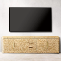 Meuble TV de salon moderne en bois massif de haute qualité avec 4 portes et tiroirs, console de contrôle multimédia pour hôtel