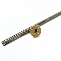 Ball Screw TR6X2 TR6*2 300mm Stainless Steel with Brass Nut Bearing Factory Direct Customized