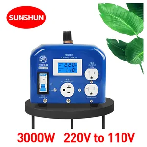 Shunhong transformador de 3000w, transformador de 220v para 110v, venda quente, conversor de tensão de energia para liquidificador de alta velocidade, 3000va, 3kw, 220, 110