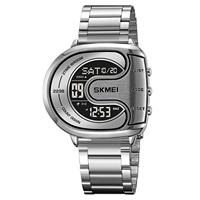 Jam Tangan Digital Modern Pria SKMEI 2298 Bentuk Tidak Beraturan, Bercahaya, Tahan Air, Alarm, Kalender, Tali Baja Anti Karat, Jam Tangan Fashion