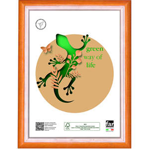 กรอบรูปไม้บาติกสีส้มและคริลเล็กซ์ 13X18 ซม. - Product Image 1