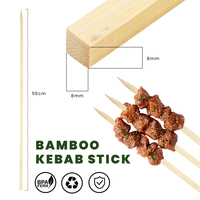 Brochettes en bambou jetables de 3 mm, carrées, différentes tailles, écologiques, pour barbecue en extérieur