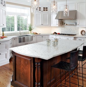 Pha lê trắng lấp lánh Trắng Nhân Tạo thạch anh đá tấm siêu Jumbo Kích thước nhân tạo đá Vanity truy cập 3 bồn rửa - Product Image 4