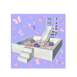 Zona de juegos infantil comercial, área de juegos portátil, zona de juegos interior suave, <span class=keywords><strong>casa</strong></span> inflable blanca con tobogán y piscina de pelotas - Product Image 2