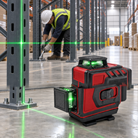Niveau laser vert 4D 16 lignes 360 degrés avec auto-nivellement pour la construction de sols, murs et plafonds
