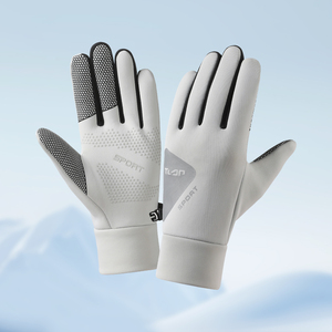<span class=keywords><strong>Gants</strong></span> de sport imperméables pour femmes, compatibles écrans tactiles, paume antidérapante doublée polaire légère, poignet en tricot élastique, prix usine - Product Image 2