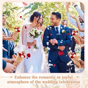 30 Pièces Présentoirs à Cônes de Confettis Marron pour Mariage, avec Cônes en Papier Kraft et Poignée Portable, pour Décoration - Product Image 6