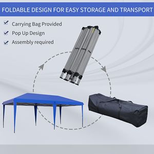 เต๊นท์ปาร์ตี้แบบป๊อปอัพสีฟ้า10x19.2พร้อมเสาอลูมิเนียมและผ้า PVC/ ผ้าอ๊อกซ์ฟอร์ดพกพาสะดวก - Product Image 4