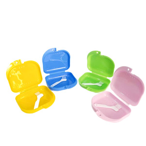 Estuche Dental Mini DT con Juego de Cepillos, Estuche de Plástico para Guardar Dentaduras Postizas, Azul Amarillo, Uso para Adultos - Product Image 4