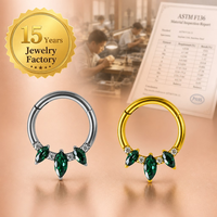 Anneau de nez clicker en titane ASTM F136, bijoux de piercing hypoallergéniques, vente en gros directe usine