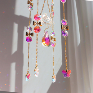 Attrape-soleil papillon de haute qualité en quartz transparent, carillon éolien en cristal à suspendre, en promotion - Product Image 3